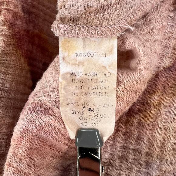 THUNDER TEXTILE Upcycled Tie Dye Gauze Dress Womens Small PInk Purple Cotton - Picture 10 of 12